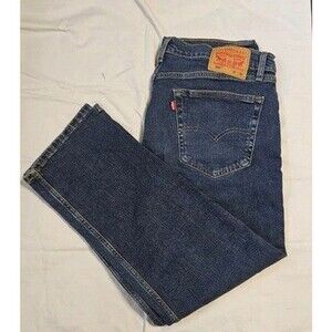 Mens Levi's 505 Regular Fit Straight Denim Jeans Dark Blue Size 36 x 30